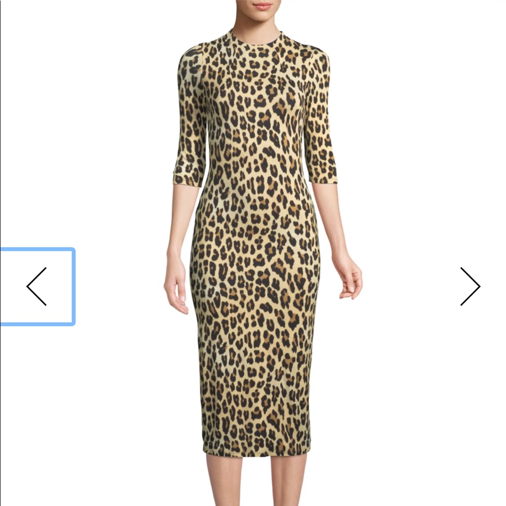Alice + Olivia Delora Mock Neck Dress - Leopard Print